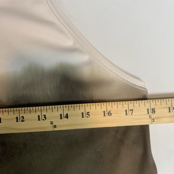 Athleta Shirt Womens 1X Tank Top Shanti Watercolor Stripe Crop Mortar Mushroom‎ - Picture 7 of 8